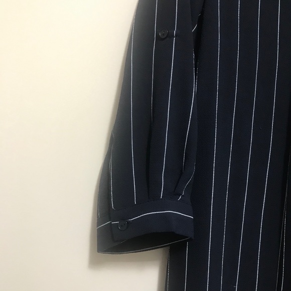 Mandee Navy Blue Striped Blouse. Size : S - Picture 10 of 14